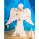 Holzengel, weiss, 20 cm