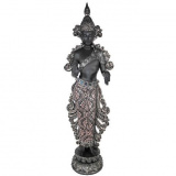 Buddha, stehend in schwarz-silber, 81 cm