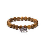 Mala Armband aus Wengeolz, schwarz,mit Lebensbaum