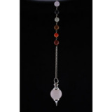 Pendel Rosenquarz mit Chakrakette