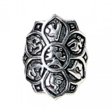 Ring Lotus aus Messing - silberfarbig