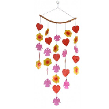 Muschelmobile Blumen und Engel in rot, orange