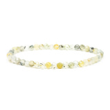 Prehnit Armband mit Facettenschliff elastisch