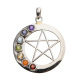 Pentagramm Chakrakreis Anhänger mit Edelsteinen