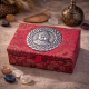 Buddha Tarotbox/Schmuckbox – Rot mit Silbermedaillon