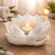 Lotus Wachs Teelichthalter Weiss – Dekorative Lotus-Teelichthalter