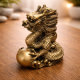 Glücksdrache aus Messing – mit Wohlstandskugel (ca. 13 cm)