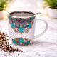 Teetassen-Set Mandala Türkis 400 ml mit Edelstahl-Teesieb