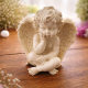 Engel Figur sitzend – Schutzengel Statue mit Flügeln ca. 10 cm