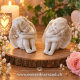 2er Set Engel Figuren – Sitzende Schutzengel in Weiss, ca. 7 cm