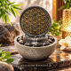Zimmerbrunnen Blume des Lebens mit LED-Licht – 26 cm