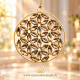 Kristall Lebensblume Gold – Blume des Lebens Fensterdeko, 11 cm