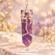 Amethyst Lebensbaum Anhänger mit Diamanten – inklusive Schmuckbox