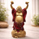 Chinesischer Buddha stehend – 30 cm – Glücksfigur aus Resin in Rot und Gold