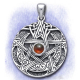 Anhänger - Mond Pentakel Granatstein aus 925-Silber