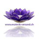 Chakra Lotus Teelichthalter, indigo mit Goldrand