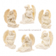 Welt der Engel – Mini Engel Figur 5 cm – Cremefarbene Resin Deko mit Glitzereffekt
