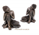 Thailändischer Buddha mit Holzeffekt – Dekofigur Mahagoni-Optik, 12cm
