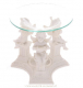 Duftlampe Engel auf Säule – Aromalampe mit Glas-Schale, 10cm