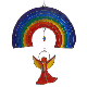 Suncatcher Engel unter Regenbogen, bunt, 25 cm