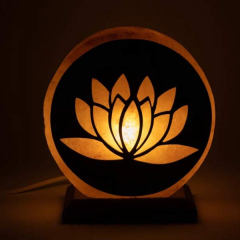 Salzlkristalllampe Lotus mit Kabel u. LED