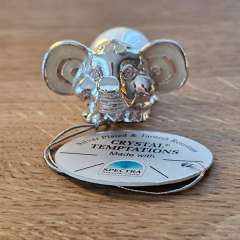 Kristallfigur Elefant,silver plated