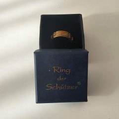 Ring der Schützer für Herren, Silber vergoldet