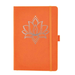 Schreibbuch Yoga - Lotus, orange