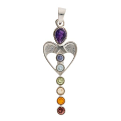 Chakra Engel Anhänger, 925er Silber