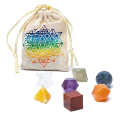 Heilige Geometrie Set, 5 platonischen Körpern, Sterntetraeder, Kugel