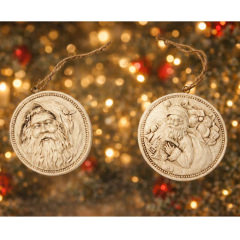 Weihnachtsanhänger „Santa“ & „Nikolaus“ – 2er Set Vintage-Dekoration
