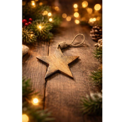 Rustikaler Holzstern Anhänger – Weihnachtsdeko im natürlichen Landhausstil