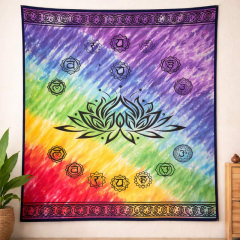 Wandbehang „Chakra Lotus“ – 100 % Baumwolle – 147 x 208 cm
