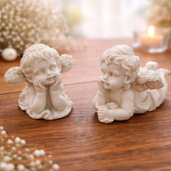 2er Set Engel Figuren – Kleine Cherub Engel Deko ca. 6–10 cm