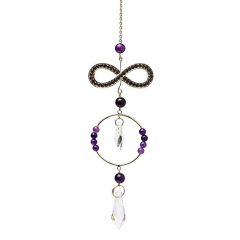 Sonnenfänger Unendlichkeit mit Amethyst & Kristall – Spirituelle Fensterdeko für Schutz, Harmonie & Lichtenergie 31 cm
