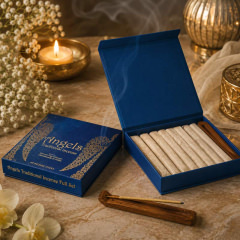 Fiore dOriente Engel Räucherstäbchen Komplettset 50g – Spirituelles Geschenkset mit 7 Erzengel Düften & Terrakotta Halter