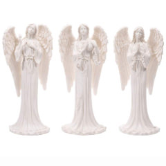 Engel stehend weiss – 20 cm – Elegante Resin Figur im Marmoreffekt