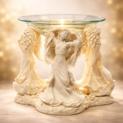 Engel Duftlampe „Celestial Light“ aus Resin – Aromalampe für Duftöl & Teelicht