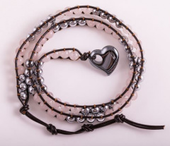 Magnet -Wickelarmband, Rosenquarz