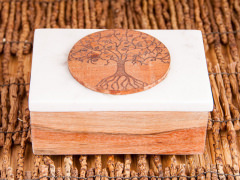Kartenbox aus Marmor Lebensbaum