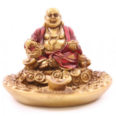 Lachender Chinesischer Buddha, rot, gold