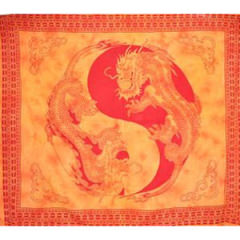 Tuch Yin Yang Drachen orange
