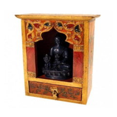 Altar mit Schublade aus Holz, handbemalt