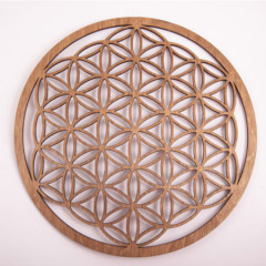 Blume des Lebens 28 cm, dunkelbraun, Holz