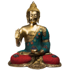Buddha Mudra der Lehre mit Mosaikdekoration, 43 cm
