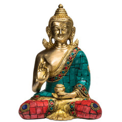 Buddha Mudra der Lehre mit Mosaikdekoration