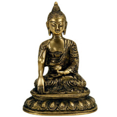 Buddha Shakyamuni Statue aus Messing, 15 cm