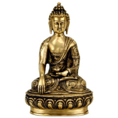 Buddha Shakyamuni Statue aus Messing, 27 cm