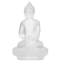 Buddhafigur Amithaba, transparent, weiss