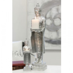 Buddha stehend - antik- silber, 67 cm